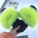 Sexy Faux Fur Slippers Women Furry Fluffy Slippers Outdoor Indoor