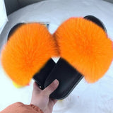 Sexy Faux Fur Slippers Women Furry Fluffy Slippers Outdoor Indoor