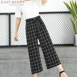 Tartan clothing Palazzo culotttes femme wide leg pants trousers cargo harem sweat pants AA3506