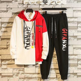 Fashion Men's Set Korean Style Autumn Winter Elastic Waist Trousers+Long sleeve Pullover Sweatshirt Set Casual Men Clothing Set