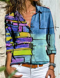 Fashion long-sleeved women's shirt casual printing plus size shirt ladies top