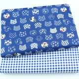 2PCS Dinosaur Dot, Fox  Animals Twill 100% Cotton Fabric,Patchwork Cloth,Sewing Quilting Fat Quarters Material For Baby&Child