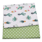 2PCS Dinosaur Dot, Fox  Animals Twill 100% Cotton Fabric,Patchwork Cloth,Sewing Quilting Fat Quarters Material For Baby&Child