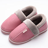 ASIFN Men Slippers Indoor Leather Winter Waterproof Warm Home Fur Women Slipper Male Couple Platform Shoes Fluffy Big Sizes