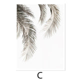 Trendy Bohemia Beige Palm Tree Leaves Nature Canvas Painting Poster Print Wall Art Pictures for Living Room Interior Home Decor - shopwishi 