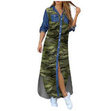 Autumn Denim Long Dress with Long Sleeve