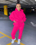 2020 Winter Two Piece Set Women Fleece Long Sleeve Top Hoodie Sweatshirts Sweatpants Pants Jogging Femme Hoodies Tracksuits