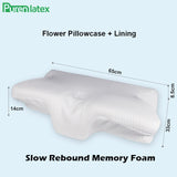 Purenlatex Contour Orthopedic Pillow Memory Foam Cervical 14cm Pillow Neck Pain Remedial Pillow for Side Back Stomach Sleepers