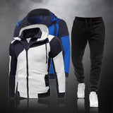 New 2020 Casual Tracksuit Men Sets Hoodies And Pants 2 Piece/Sets Zipper Hooded Sweatshirt Outfit Sportswear Male Suit Clothing