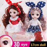 NEW Bjd Doll 16cm 13 Movable Joint Cute Doll 3D Real Eye Dress Up Fashion  Baby With Clothes Shoes Children's DIY Girl Toy Gift - shopwishi 