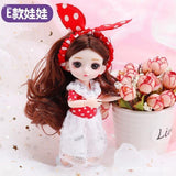 NEW Bjd Doll 16cm 13 Movable Joint Cute Doll 3D Real Eye Dress Up Fashion  Baby With Clothes Shoes Children's DIY Girl Toy Gift - shopwishi 