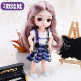 NEW Bjd Doll 16cm 13 Movable Joint Cute Doll 3D Real Eye Dress Up Fashion  Baby With Clothes Shoes Children's DIY Girl Toy Gift - shopwishi 