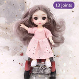 NEW Bjd Doll 16cm 13 Movable Joint Cute Doll 3D Real Eye Dress Up Fashion  Baby With Clothes Shoes Children's DIY Girl Toy Gift - shopwishi 