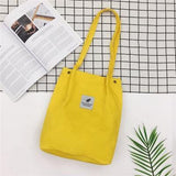 Women Corduroy Shopping Bag Female Canvas Cloth Shoulder Bag Environmental Storage Handbag Reusable Foldable Eco Grocery Totes - shopwishi 