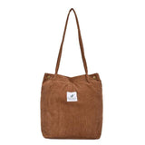 Women Corduroy Shopping Bag Female Canvas Cloth Shoulder Bag Environmental Storage Handbag Reusable Foldable Eco Grocery Totes - shopwishi 