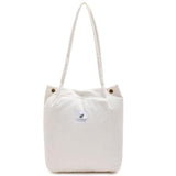 Women Corduroy Shopping Bag Female Canvas Cloth Shoulder Bag Environmental Storage Handbag Reusable Foldable Eco Grocery Totes - shopwishi 