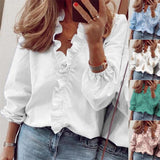 Elegant White Chemise Long Sleeve Top for Women