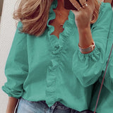Elegant White Chemise Long Sleeve Top for Women