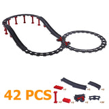 Railway Transport Assemble Big Building Blocks Track Set Compatible Duploes Train Bricks Home Interactive Toys For Children Gift