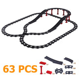 Railway Transport Assemble Big Building Blocks Track Set Compatible Duploes Train Bricks Home Interactive Toys For Children Gift