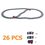 Railway Transport Assemble Big Building Blocks Track Set Compatible Duploes Train Bricks Home Interactive Toys For Children Gift