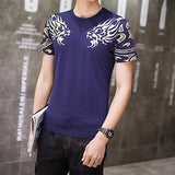 T Shirt Casual Patchwork Short Sleeve T Shirt Mens Clothing Trend Casual Slim Fit Hip-Hop Top Tees 5XL