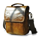 Quality Original Leather Male Casual Shoulder Messenger bag Cowhide Fashion Cross-body Bag 8" Pad Tote Mochila Satchel bag 144