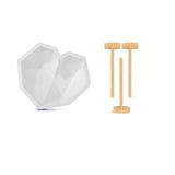 Heart Shape Silicone Cake Mold with Mini Wooden Hammers