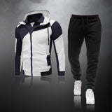 New 2020 Casual Tracksuit Men Sets Hoodies And Pants 2 Piece/Sets Zipper Hooded Sweatshirt Outfit Sportswear Male Suit Clothing