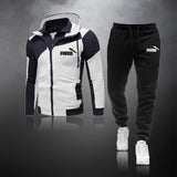 New 2020 Casual Tracksuit Men Sets Hoodies And Pants 2 Piece/Sets Zipper Hooded Sweatshirt Outfit Sportswear Male Suit Clothing