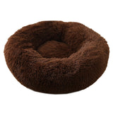 Big Pet Kennel Fuzzy Round Plush Cat Bed House Soft Long Plush Pet Dog Bed Nest Winter Warm Sleeping Cat Pet Bed Mat Cat House
