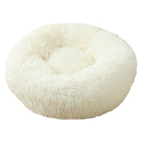 Big Pet Kennel Fuzzy Round Plush Cat Bed House Soft Long Plush Pet Dog Bed Nest Winter Warm Sleeping Cat Pet Bed Mat Cat House