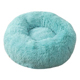 Big Pet Kennel Fuzzy Round Plush Cat Bed House Soft Long Plush Pet Dog Bed Nest Winter Warm Sleeping Cat Pet Bed Mat Cat House