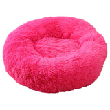 Big Pet Kennel Fuzzy Round Plush Cat Bed House Soft Long Plush Pet Dog Bed Nest Winter Warm Sleeping Cat Pet Bed Mat Cat House