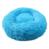 Big Pet Kennel Fuzzy Round Plush Cat Bed House Soft Long Plush Pet Dog Bed Nest Winter Warm Sleeping Cat Pet Bed Mat Cat House