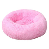 Big Pet Kennel Fuzzy Round Plush Cat Bed House Soft Long Plush Pet Dog Bed Nest Winter Warm Sleeping Cat Pet Bed Mat Cat House
