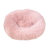 Big Pet Kennel Fuzzy Round Plush Cat Bed House Soft Long Plush Pet Dog Bed Nest Winter Warm Sleeping Cat Pet Bed Mat Cat House