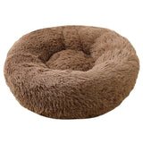 Big Pet Kennel Fuzzy Round Plush Cat Bed House Soft Long Plush Pet Dog Bed Nest Winter Warm Sleeping Cat Pet Bed Mat Cat House