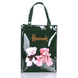 London Style PVC Reusable Shopping Bag Women's Bag Eco Friendly Flower Shopper Bag Waterproof Handbag Lunch Tote Shoulder Bag
