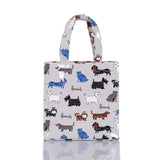 London Style PVC Reusable Shopping Bag Women's Bag Eco Friendly Flower Shopper Bag Waterproof Handbag Lunch Tote Shoulder Bag