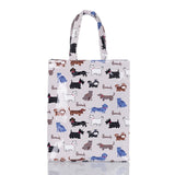 London Style PVC Reusable Shopping Bag Women's Bag Eco Friendly Flower Shopper Bag Waterproof Handbag Lunch Tote Shoulder Bag