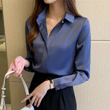 Silk Shirts Women White Shirt Women Long Sleeve