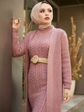 Women Dress New Season Autumn Winter 2 Piece Hijab Knitwear Suit Islamic Muslim Clothing Long Cardigan Model Made in Turkey