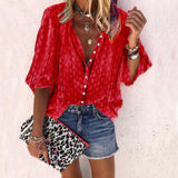 Taniafa New Fashion Daisy Floral Print Shirts Women V Neck Long Sleeve Button Tops Casual Loose Plus Size Blouse