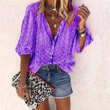 Taniafa New Fashion Daisy Floral Print Shirts Women V Neck Long Sleeve Button Tops Casual Loose Plus Size Blouse