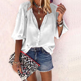 Taniafa New Fashion Daisy Floral Print Shirts Women V Neck Long Sleeve Button Tops Casual Loose Plus Size Blouse