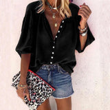 Taniafa New Fashion Daisy Floral Print Shirts Women V Neck Long Sleeve Button Tops Casual Loose Plus Size Blouse
