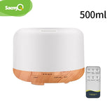 saengQ Electric Air Aroma Humidifier 300ML 500ML 1000ML - Ultrasonic Cool Mist Fogger LED Essential Oil Diffuser