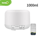 saengQ Electric Air Aroma Humidifier 300ML 500ML 1000ML - Ultrasonic Cool Mist Fogger LED Essential Oil Diffuser