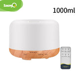 saengQ Electric Air Aroma Humidifier 300ML 500ML 1000ML - Ultrasonic Cool Mist Fogger LED Essential Oil Diffuser